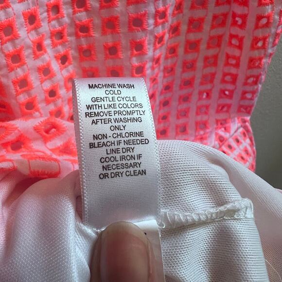 Embroidery Lace Pink White Mini Dress Spense Petite Women's Size Small Barbicore - Picture 7 of 8